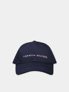 Cappello blu per bambini con logo,Tommy Hilfiger Junior,23FMTAAU0AU01667 DW6